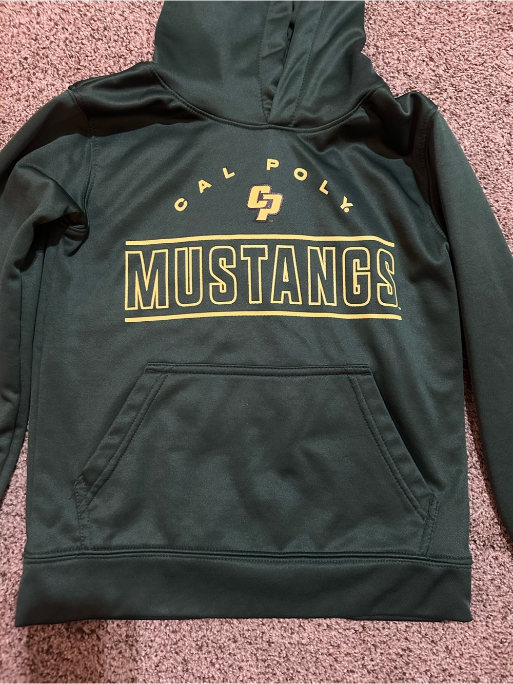 Cal Poly Mustangs Green Hooded Kids Sweatshirt - Picture 2 of 4